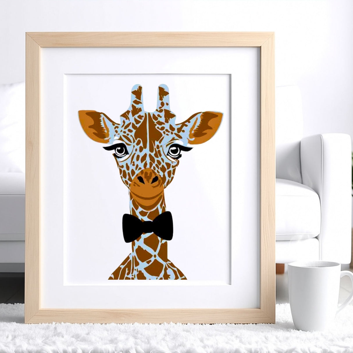 Kit Pochoirs Girafe Léa – 3 pochoirs superposables +1 pochoir 6 accessoires + toile A4 incluse