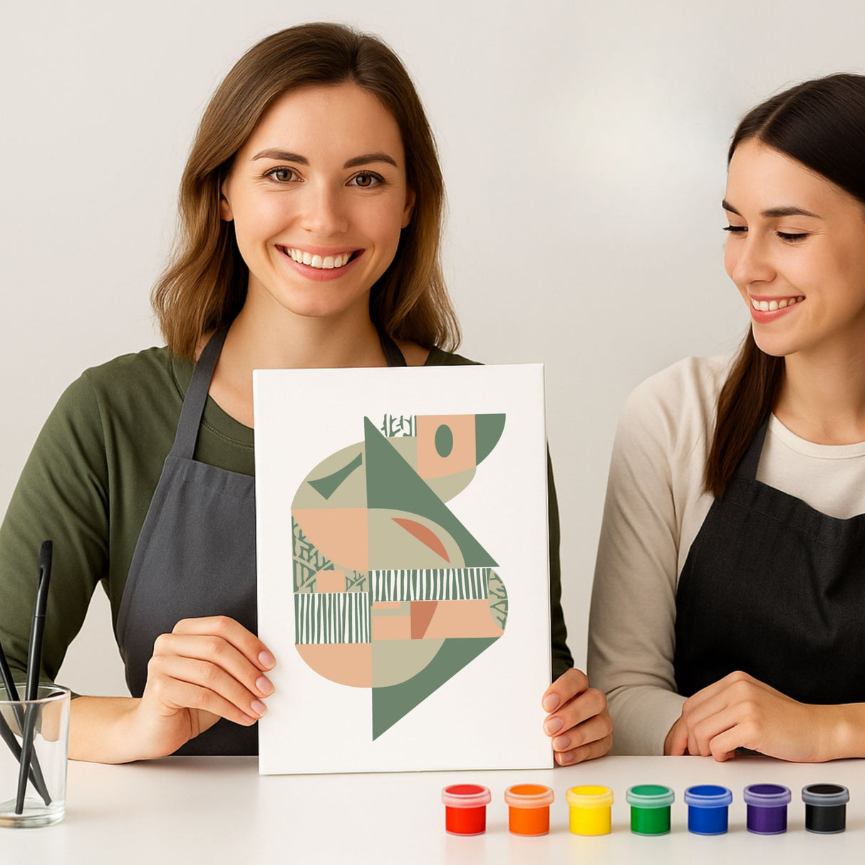 Œuvre géométrique colorée créée avec le coffret ABSOLU Panash Art