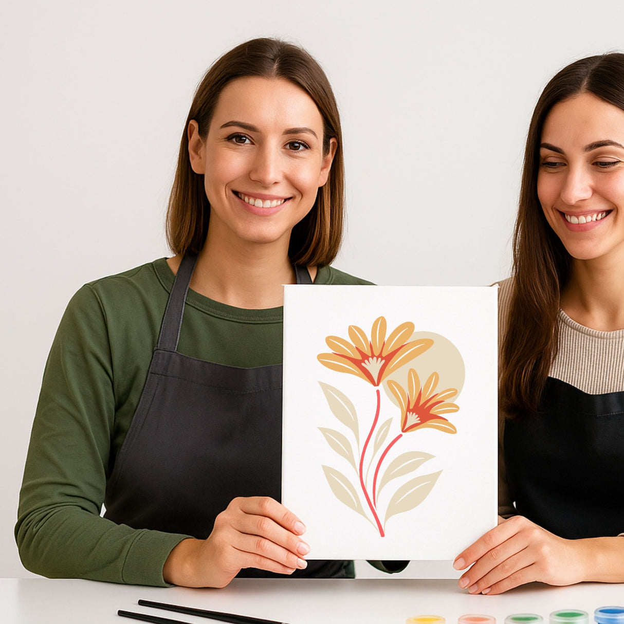 Œuvre finale du kit pochoirs Gazania – modèle florale | Panash Art