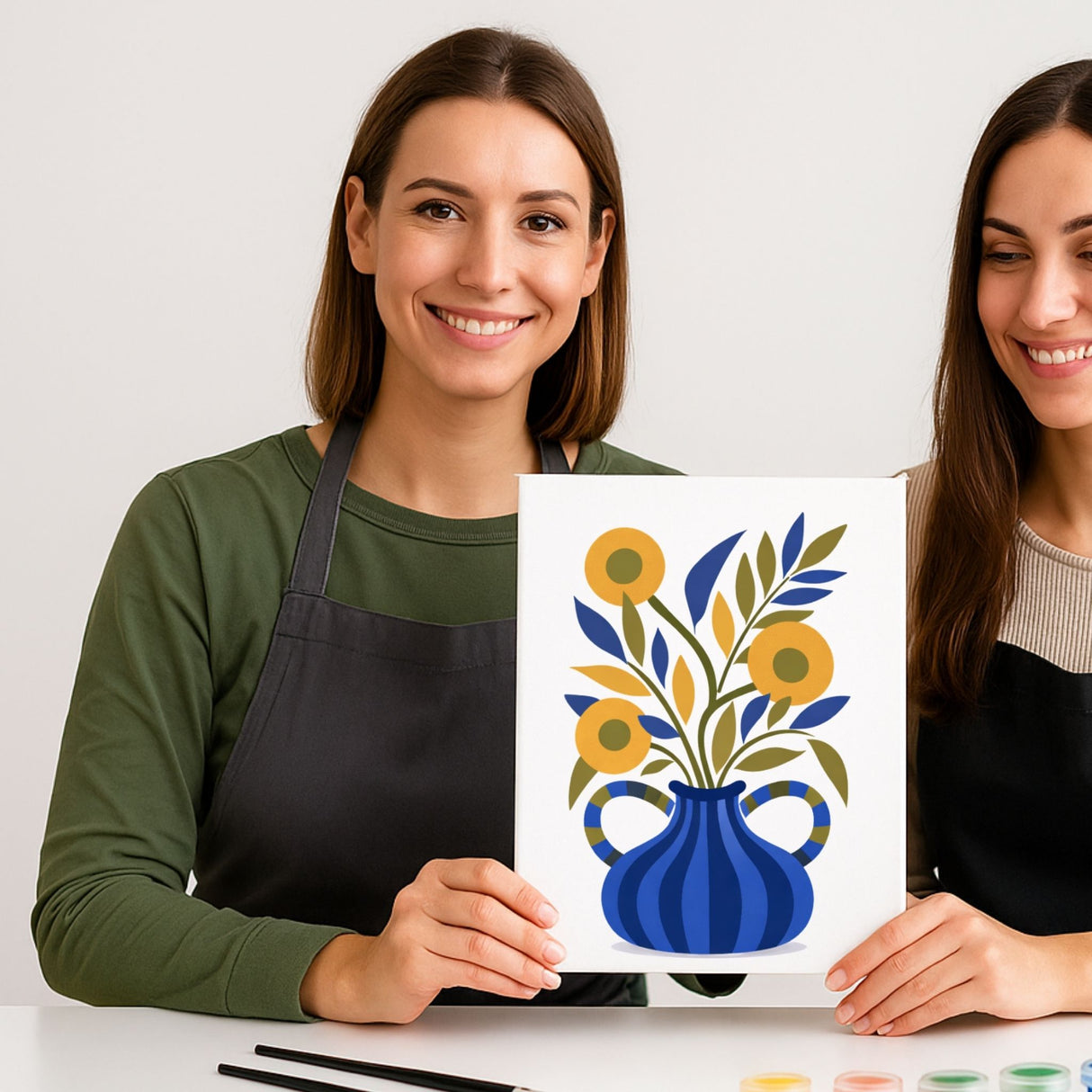 activité créative peinture pochoir pour décoration murale DIY vase fleuri avec pochoirs Panash Art – tableau artistique facile à réaliser pour maison ou bureau.
