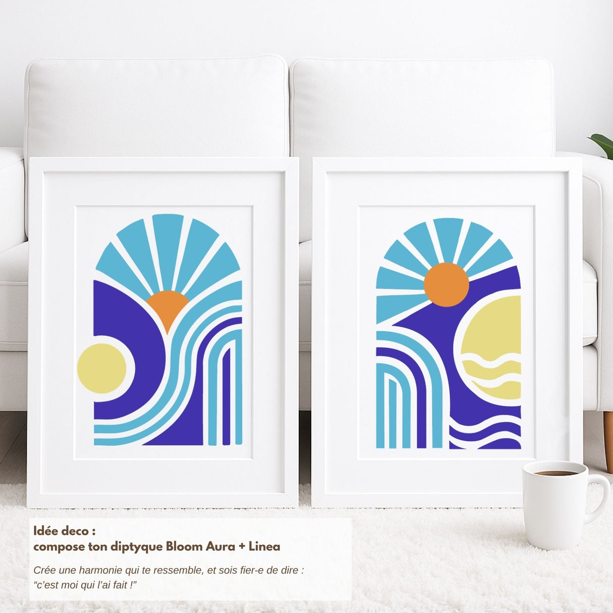 Kit pochoirs Bloom Linea – 2 pochoirs superposables floraux rétro + toile A4 incluse