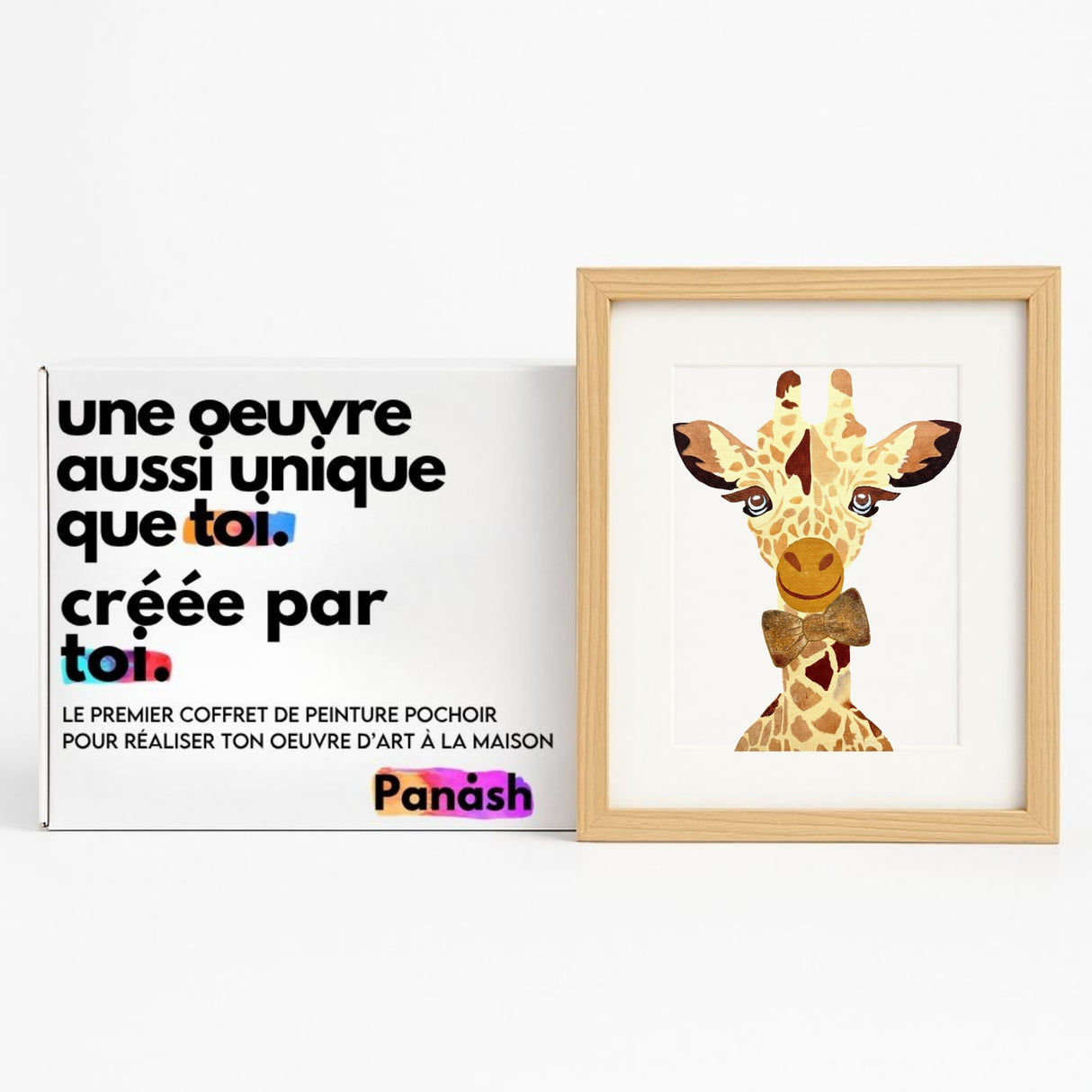 Coffret créatif complet girafe Panash Art pour créer une œuvre d’art à la maison avec pochoirs réutilisables, toile et peinture acrylique sans savoir dessiner
Alternative a la peinture au numéro