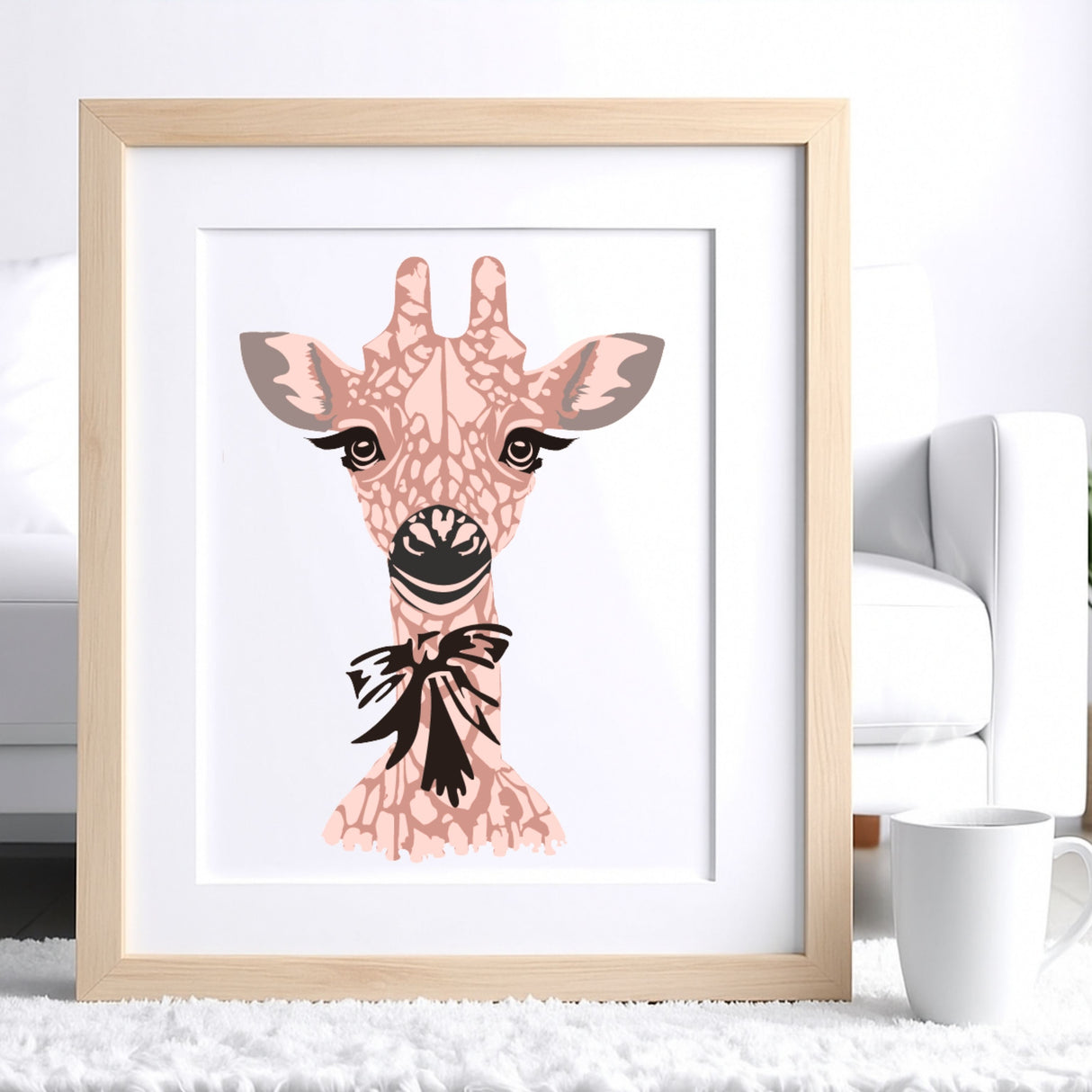 Kit Pochoirs Girafe Léa – 3 pochoirs superposables +1 pochoir 6 accessoires + toile A4 incluse