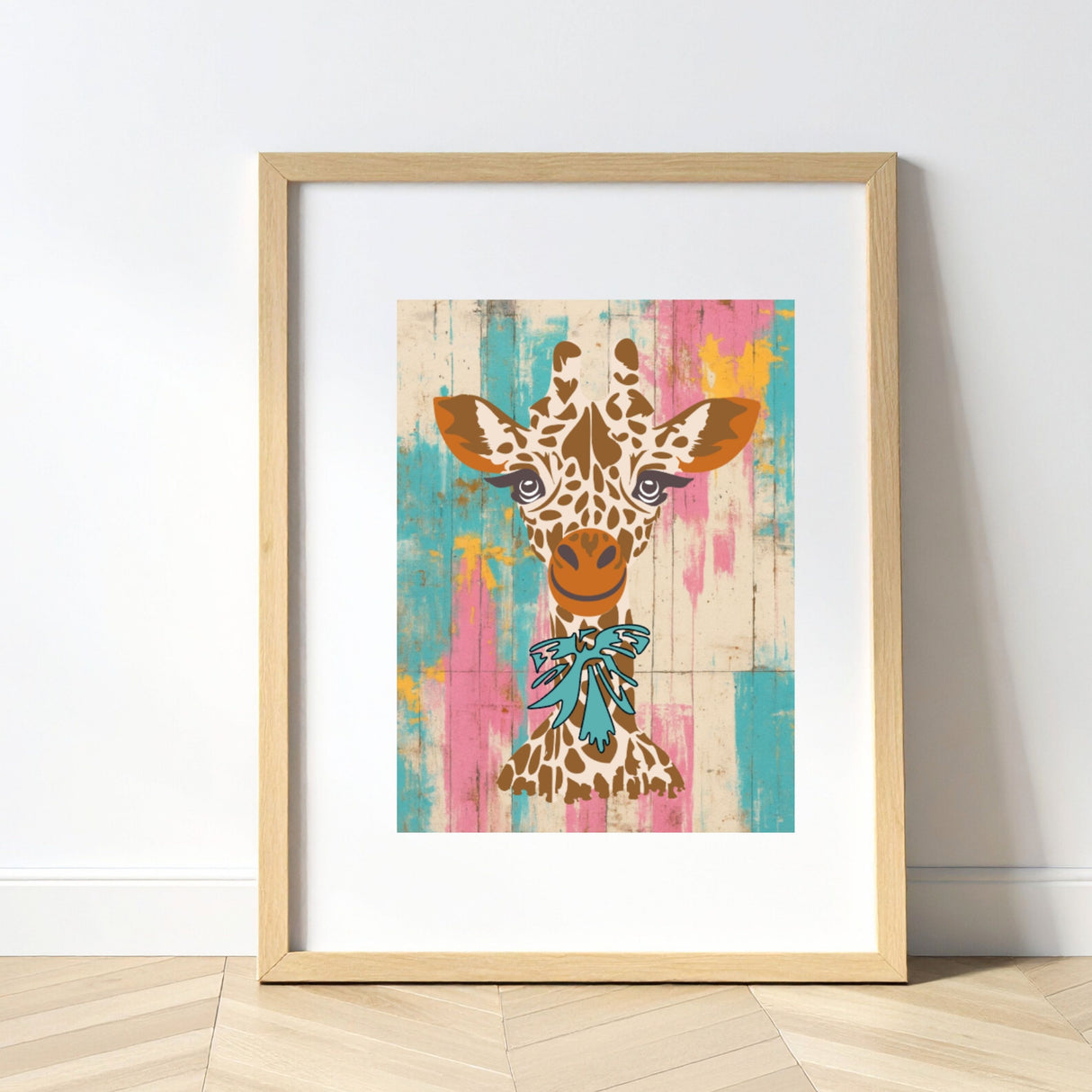 Kit Pochoirs Girafe Léa – 3 pochoirs superposables + 6 accessoires + toile A4 incluse