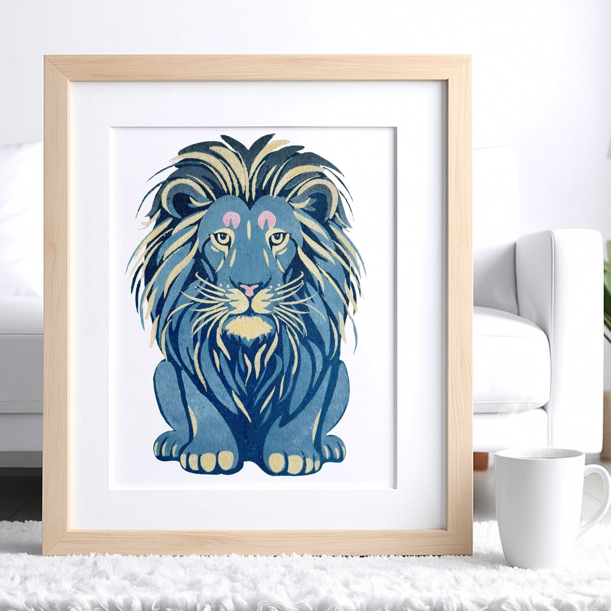 Kit peinture pochoir lion Panash Art, 3 pochoirs superposables 19,5 x 29,5 cm, toile A4 incluse, activité créative alternative à la peinture au numéro.