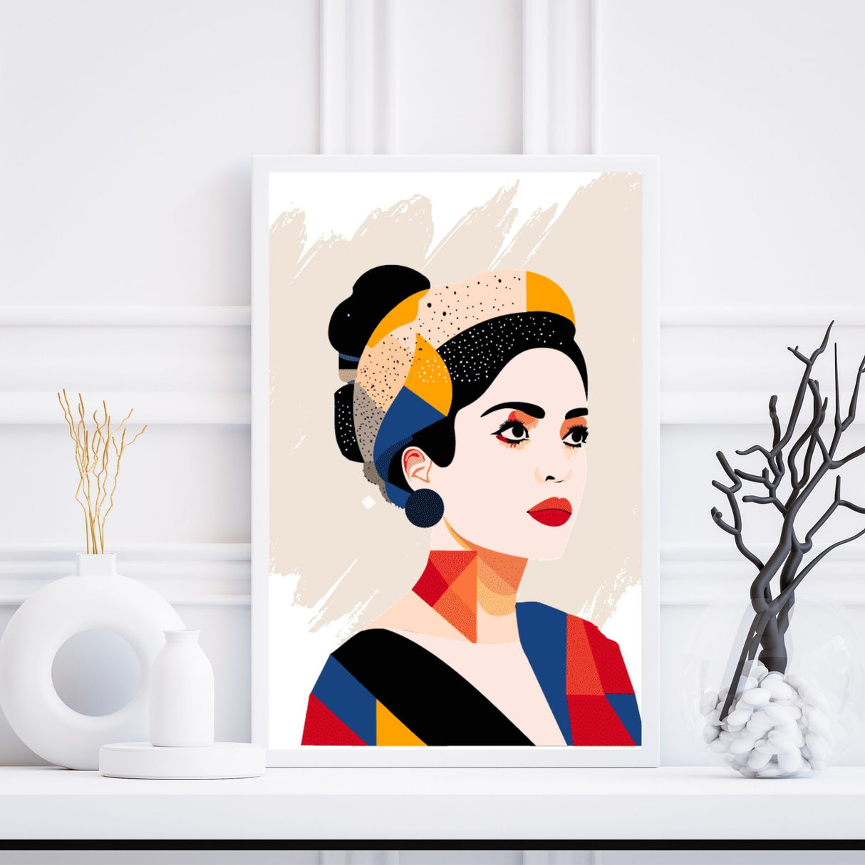 Kit créatif Lana Panash Art avec 4 pochoirs superposables pour créer un portrait moderne coloré sans savoir dessiner – activité DIY adulte et décoration murale A4