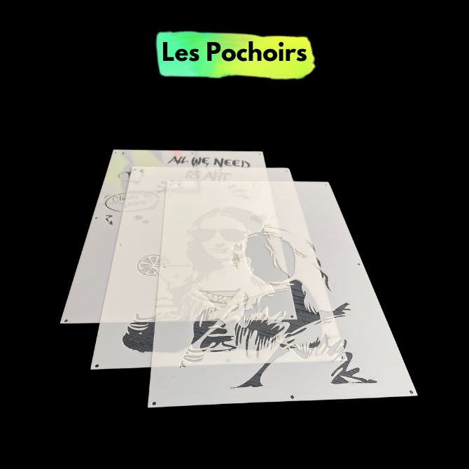 Coffret créatif pochoirs “Joconde” – 3 pochoirs superposables + kit peinture complet | Panash Art