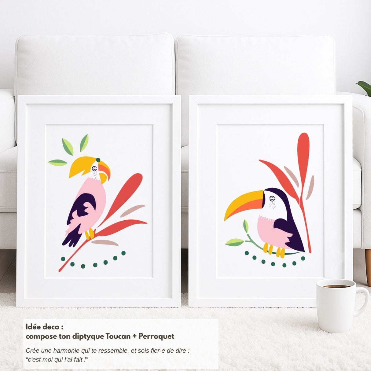 Kit pochoirs superposables Panash Art – alternative à la peinture au numéro, activité créative DIY pour créer des œuvres murales oiseaux diptyques à la maison, loisir créatif facile adulte et enfant, pinceaux et peintures inclus, décoration intérieure moderne.