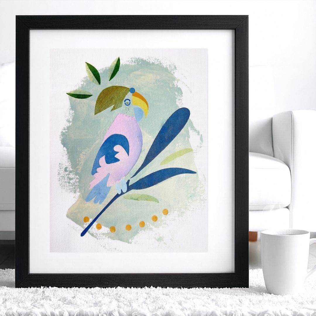 Kit pochoirs créatifs “PERROQUET” – 2 pochoirs superposables