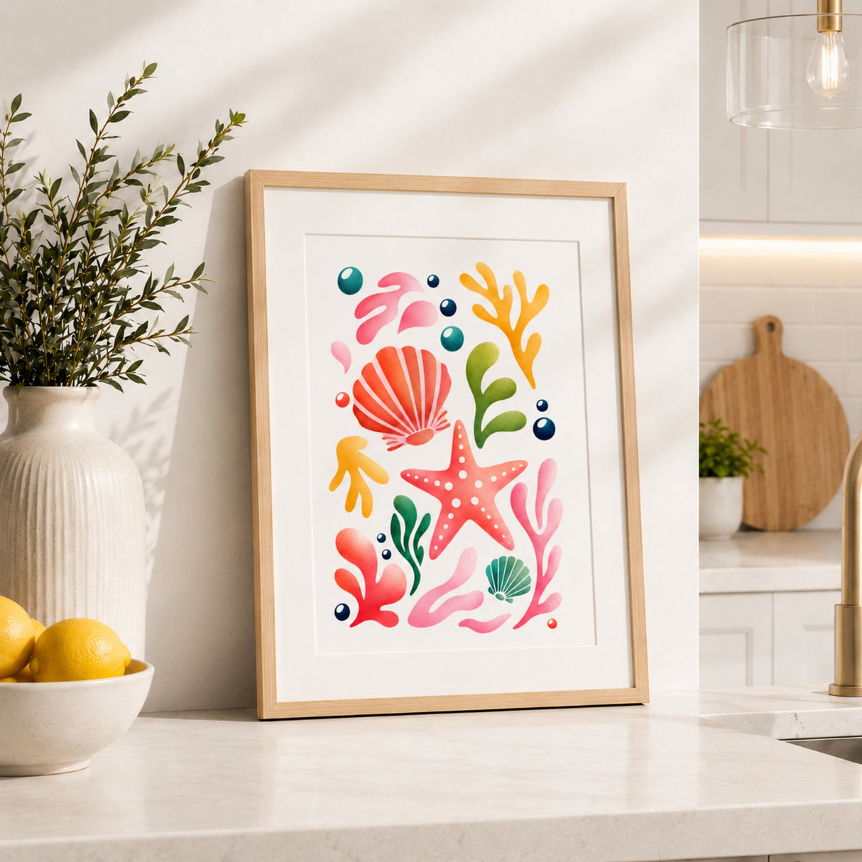 Kit créatif pochoirs superposables Trésors du Large Écume – alternative à la peinture par numéro pour créer facilement une décoration marine – Panash Art