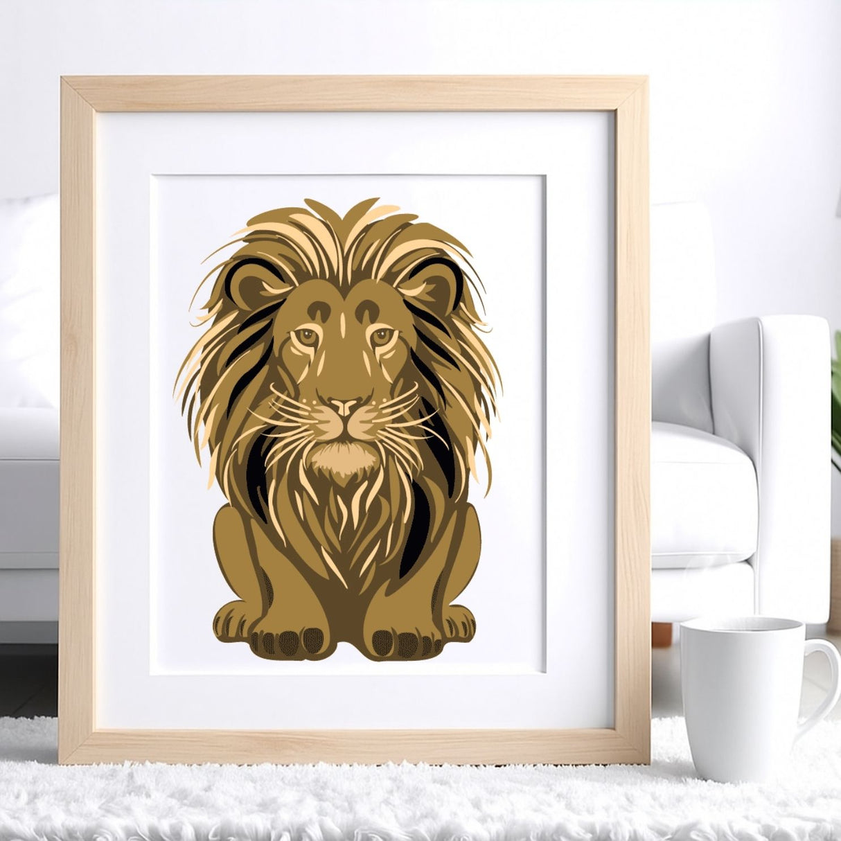 Résultat final du kit pochoir Lion avec Panash Art