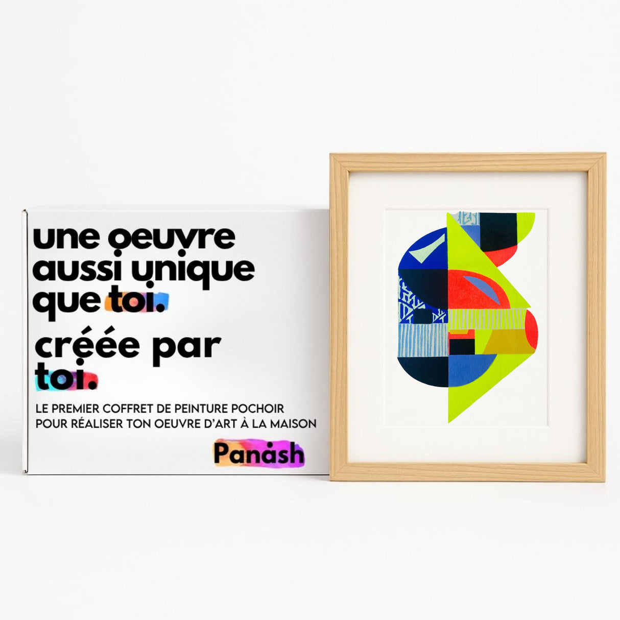 Coffret créatif ABSOLU – Pochoirs géométriques superposables & peinture acrylique Panash Art