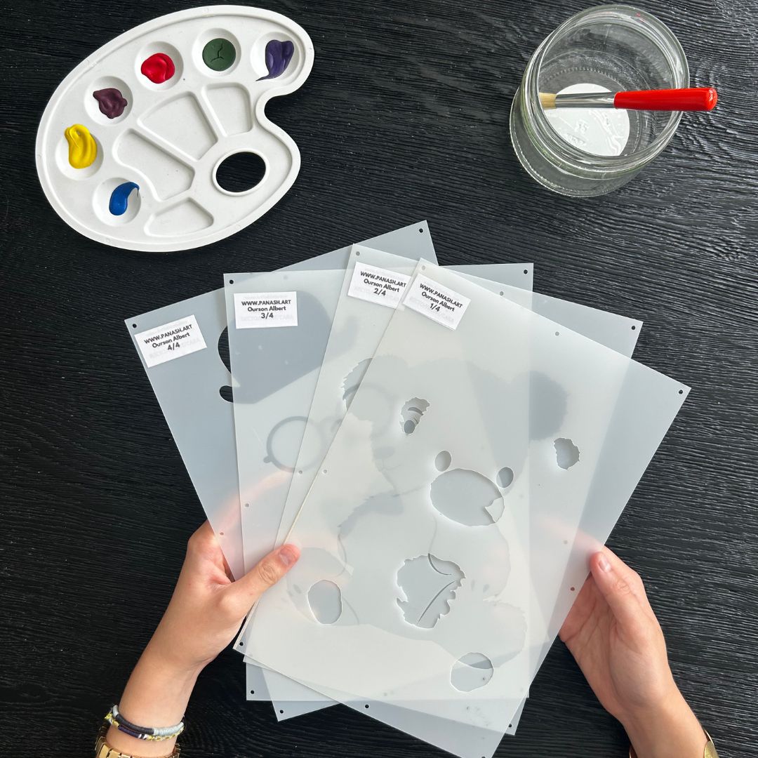 Set de 4 Pochoirs de l'Ourson Albert