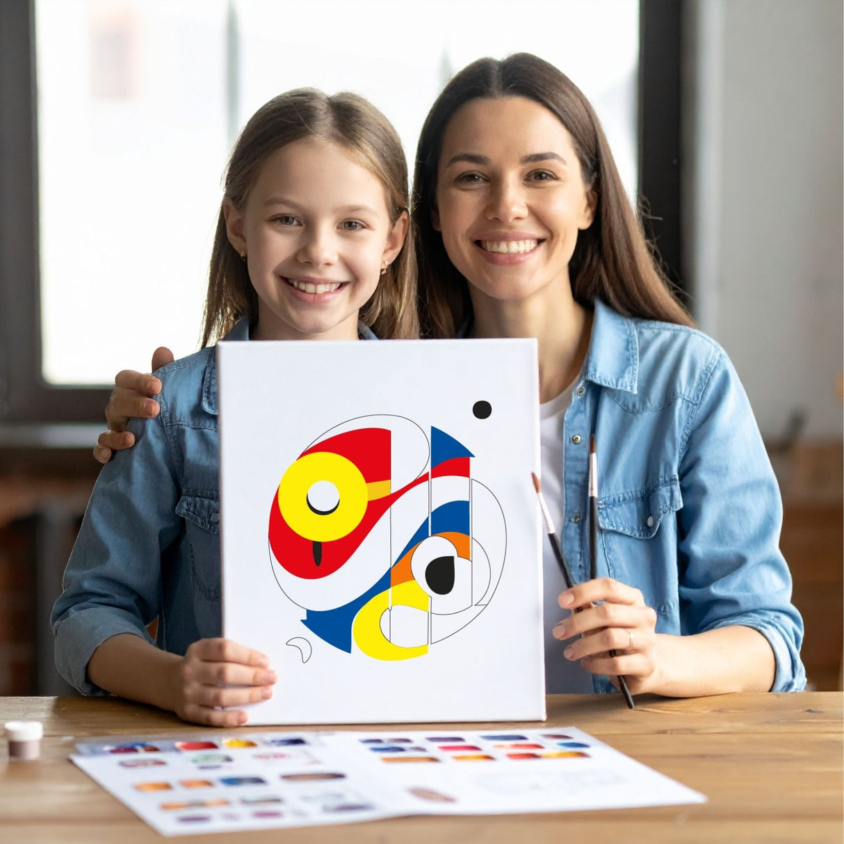 Coffret pochoir SINERGY – 3 pochoirs superposables + kit peinture complet