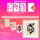 Coffret créatif ABSOLU – Pochoirs géométriques superposables & peinture acrylique Panash Art
