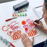 Création avec le kit Eclipse Panash Art – peinture au pochoir superposable sur toile A4 – alternative à la peinture au numéro facile