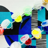 Kit Pochoirs Absolu – 3 pochoirs abstraits superposables + toile A4 incluse