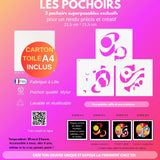 Coffret pochoir SINERGY – 3 pochoirs superposables + kit peinture complet