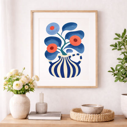Œuvre Eclipse Panash Art encadrée sur mur – décoration intérieure moderne avec pochoirs superposables – alternative à la peinture au numéro