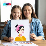 Portrait pop art féminin LANA peint avec le coffret Panash Art