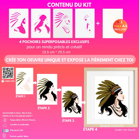 Contenu complet du coffret créatif Panash Art  DAKOTA