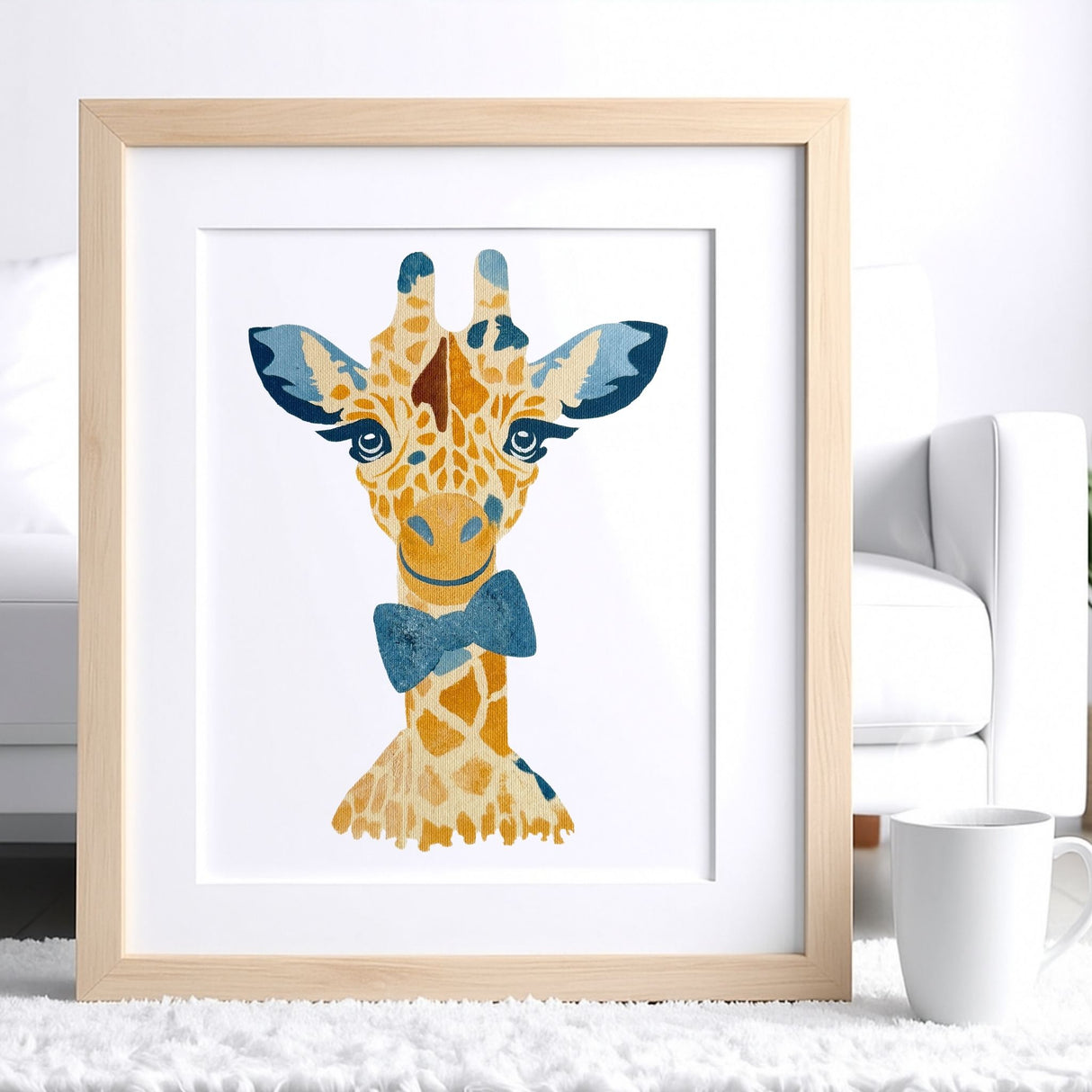 Kit Pochoirs Girafe Léa – 3 pochoirs superposables +1 pochoir 6 accessoires + toile A4 incluse