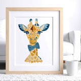 Kit Pochoirs Girafe Léa – 3 pochoirs superposables +1 pochoir 6 accessoires + toile A4 incluse