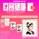Kit pochoirs créatifs Lana | Portrait pop art contemporain en 4 superpositions | Panash Art