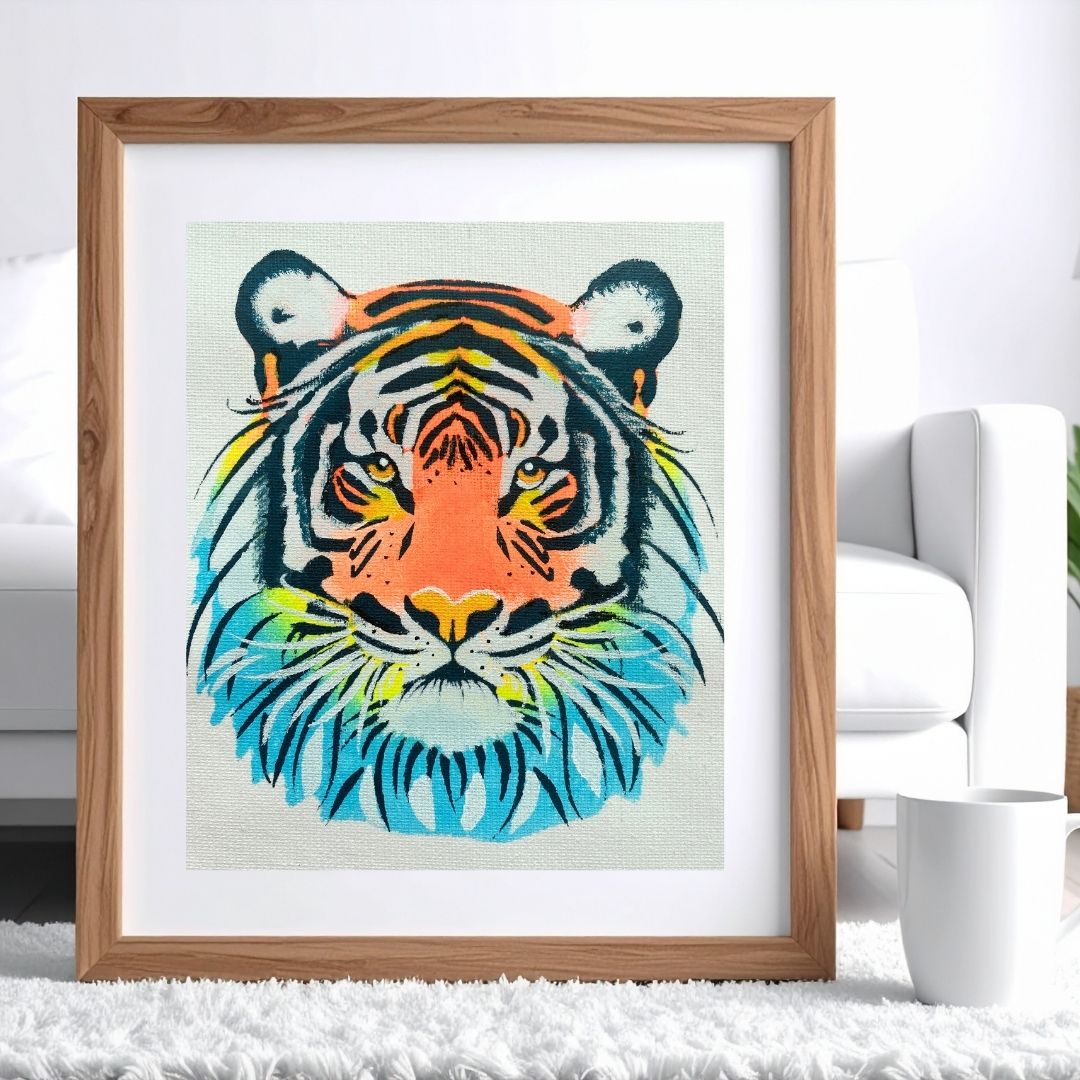 Kit pochoirs créatifs superposables Tigre - Crée une Oeuvre Sauvage et Unique !