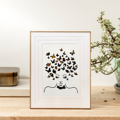 Kit pochoir artistique Miss Papillon | Visage & envolée de papillons | Panash Art