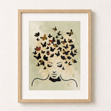 Kit pochoir artistique Miss Papillon | Visage & envolée de papillons | Panash Art