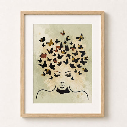 Kit pochoir artistique Miss Papillon | Visage & envolée de papillons | Panash Art