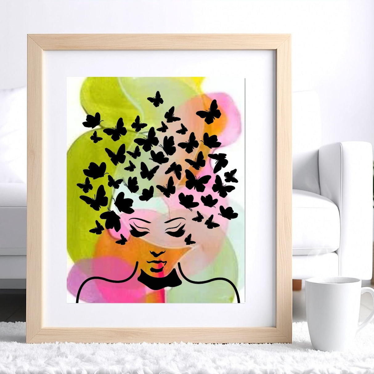 Kit pochoir artistique Miss Papillon | Visage & envolée de papillons | Panash Art