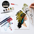 Modèle Tiva Panash Art tableau femme profil réalisé avec 4 pochoirs superposables, kit créatif DIY alternatif peinture au numéro, fabrication française