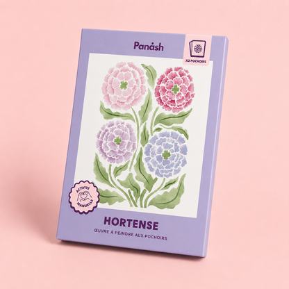 kit créatif peinture pochoirs alternative peinture au numéro et idée cadeau originale univers fleurs