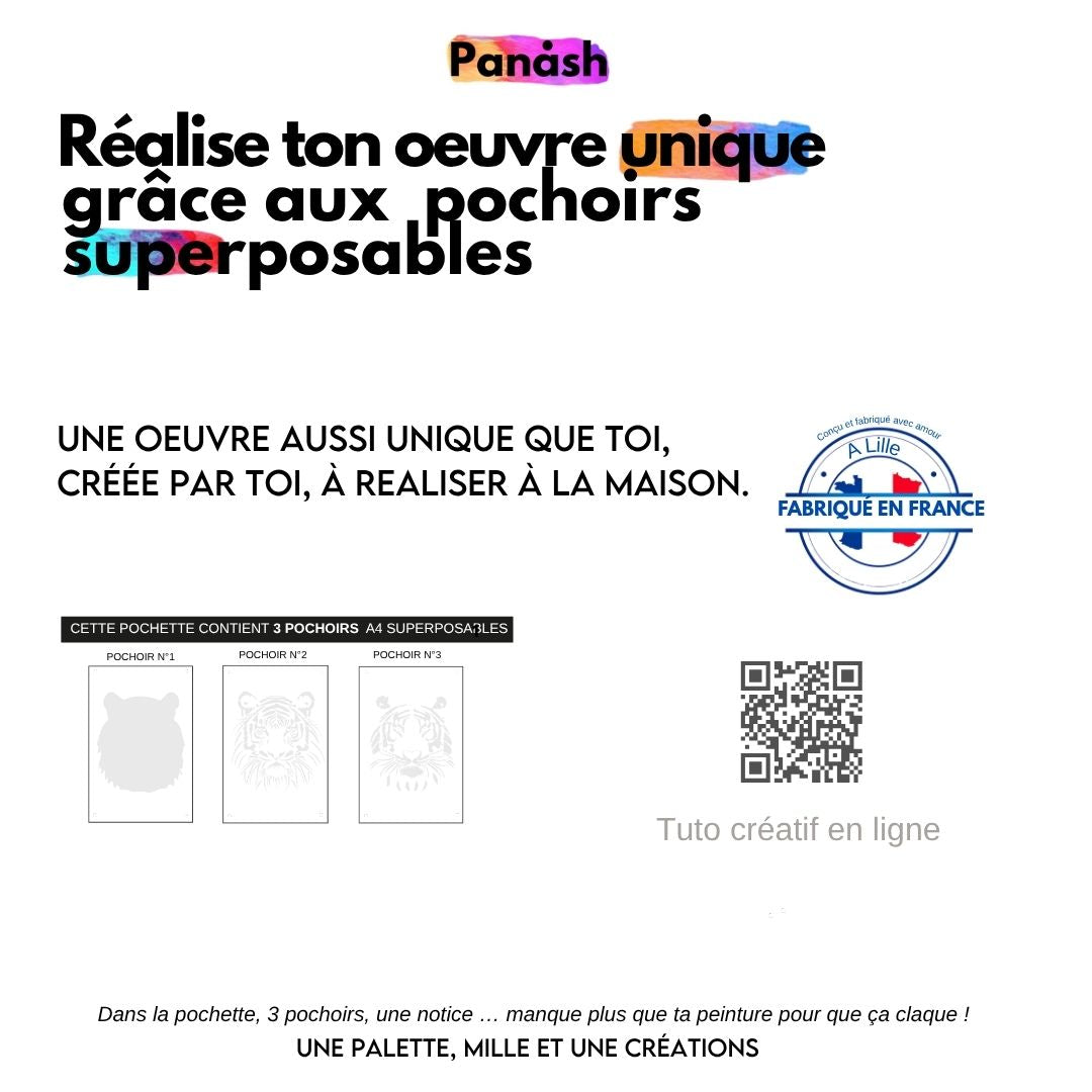 Set de 3 Pochoirs Tigre - Crée une Oeuvre Sauvage et Unique !