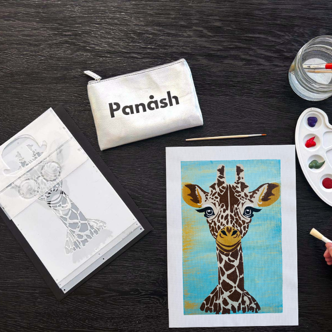Set de 3 Pochoirs Animaliers - Girafe, une touche exotique
