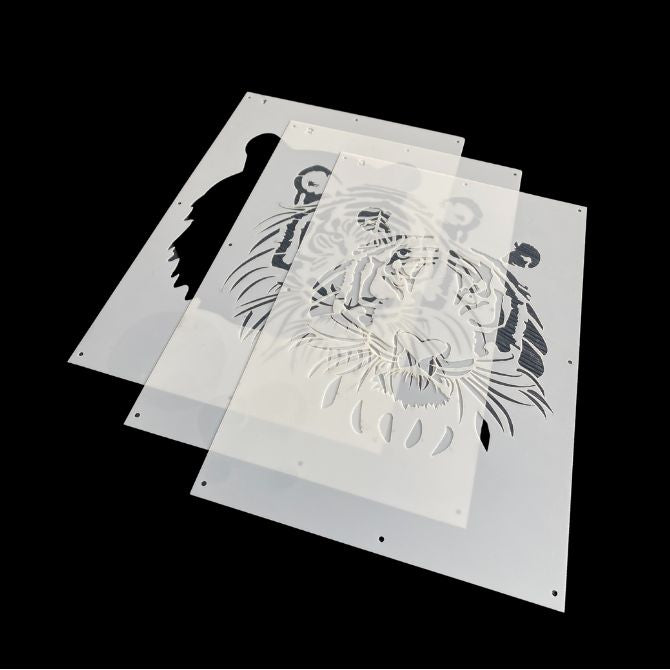 Set de 3 Pochoirs Tigre - Crée une Oeuvre Sauvage et Unique !
