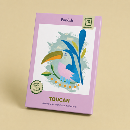 kit créatif peinture pochoirs alternative peinture aux numéros et idée cadeau originale univers animaux exotic
