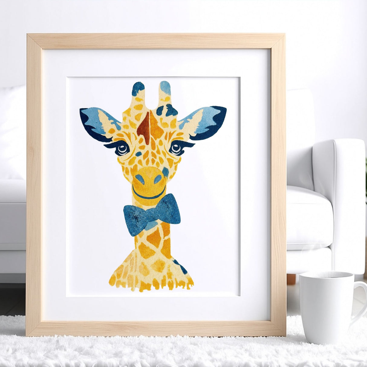 Kit Pochoirs Girafe Léa – 3 pochoirs superposables +1 pochoir 6 accessoires + toile A4 incluse