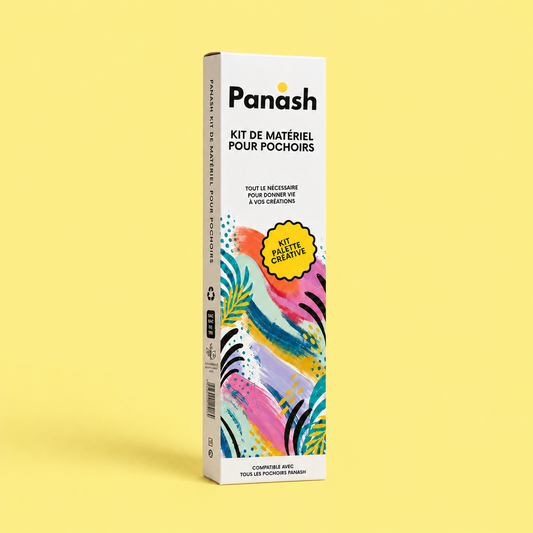 Kit peinture acrylique Panash Art avec 12 couleurs, pinceaux et coffret créatif pour pochoirs superposables, activité artistique facile sans savoir dessiner