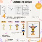 Kit pochoirs superposables Panash Art – alternative à la peinture au numéro, activité créative DIY pour créer une œuvre murale Girafe coloré à la maison, loisir créatif facile adulte et enfant, pinceaux et peintures inclus, décoration intérieure moderne.