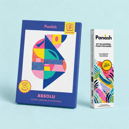 Starter Kit Absolu Panash Art : kit pochoirs Absolu et Box Peintures & Accessoires, peintures et pinceaux inclus