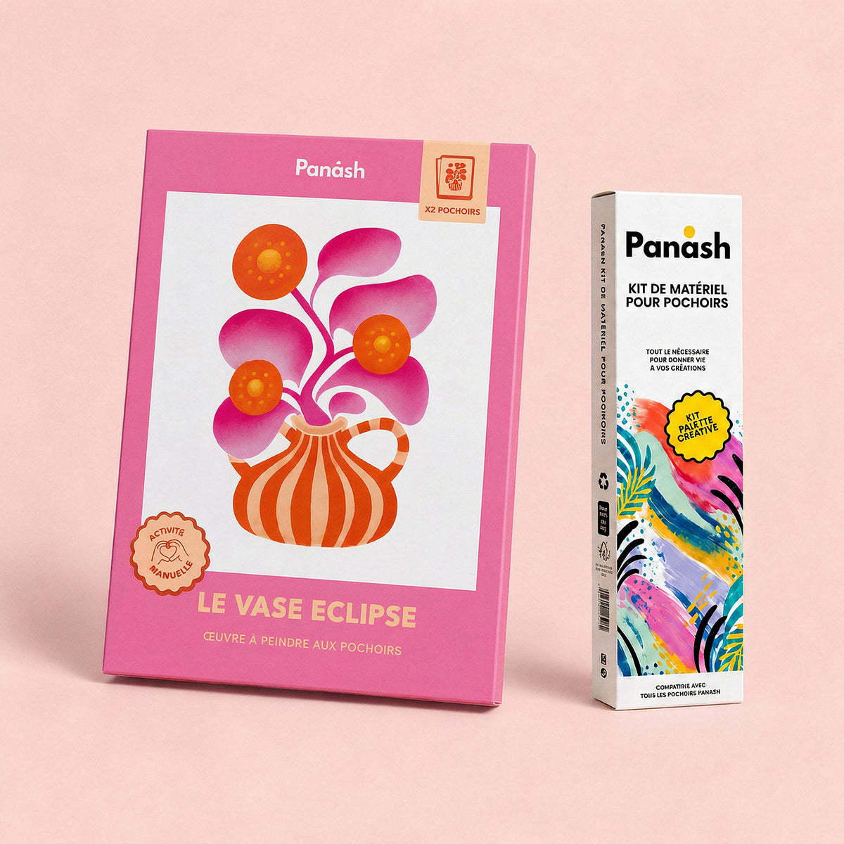 Starter Kit Vase Eclipse Panash Art : kit pochoirs Vase Eclipse et Box Peintures & Accessoires, peintures et pinceaux inclus