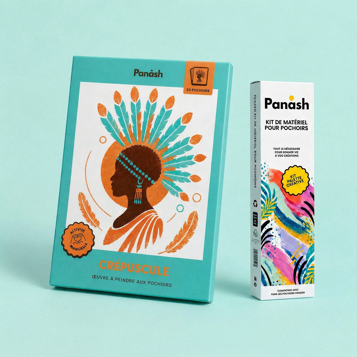 Starter Kit Crépuscule d'Amani Panash Art : kit pochoirs Crépuscule d'Amani et Box Peintures & Accessoires, peintures et pinceaux inclus