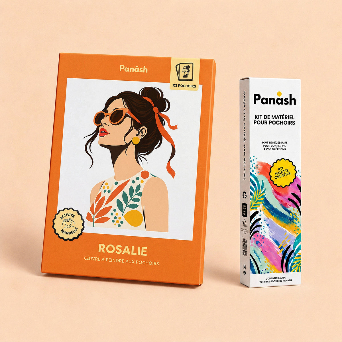 Starter Kit Rosalie Panash Art : kit pochoirs Rosalie et Box Peintures & Accessoires, peintures et pinceaux inclus