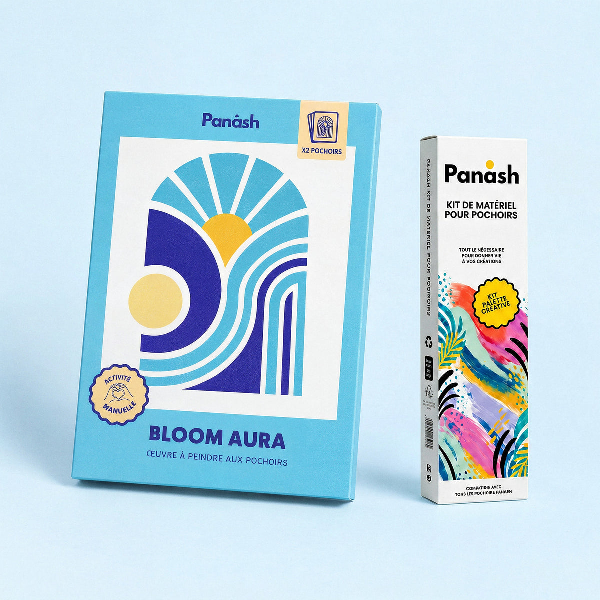 Starter Kit Bloom Aura Panash Art : kit pochoirs Bloom Aura et Box Peintures & Accessoires, peintures et pinceaux inclus