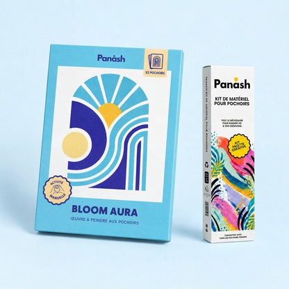 Starter Kit Bloom Aura Panash Art : kit pochoirs Bloom Aura et Box Peintures & Accessoires, peintures et pinceaux inclus