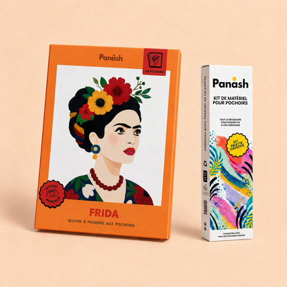 Starter Kit Frida Panash Art : kit pochoirs Frida et Box Peintures & Accessoires, peintures et pinceaux inclus