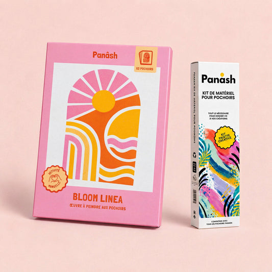 Starter Kit Bloom Linea Panash Art : kit pochoirs Bloom Linea et Box Peintures & Accessoires, peintures et pinceaux inclus